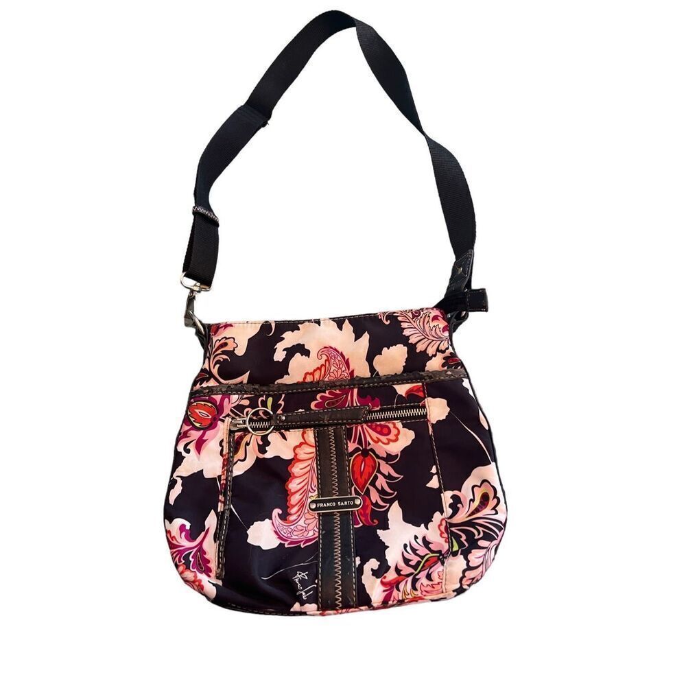 Franco Sarto Women's Multicolor Floral Print Crossbody Bag Size 10" x 10"